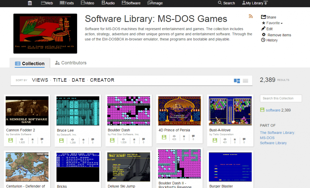 Play dos games online ; The Internet Archive Adds Nearly 2 400 Ms Dos Video Games For Browser Based Play