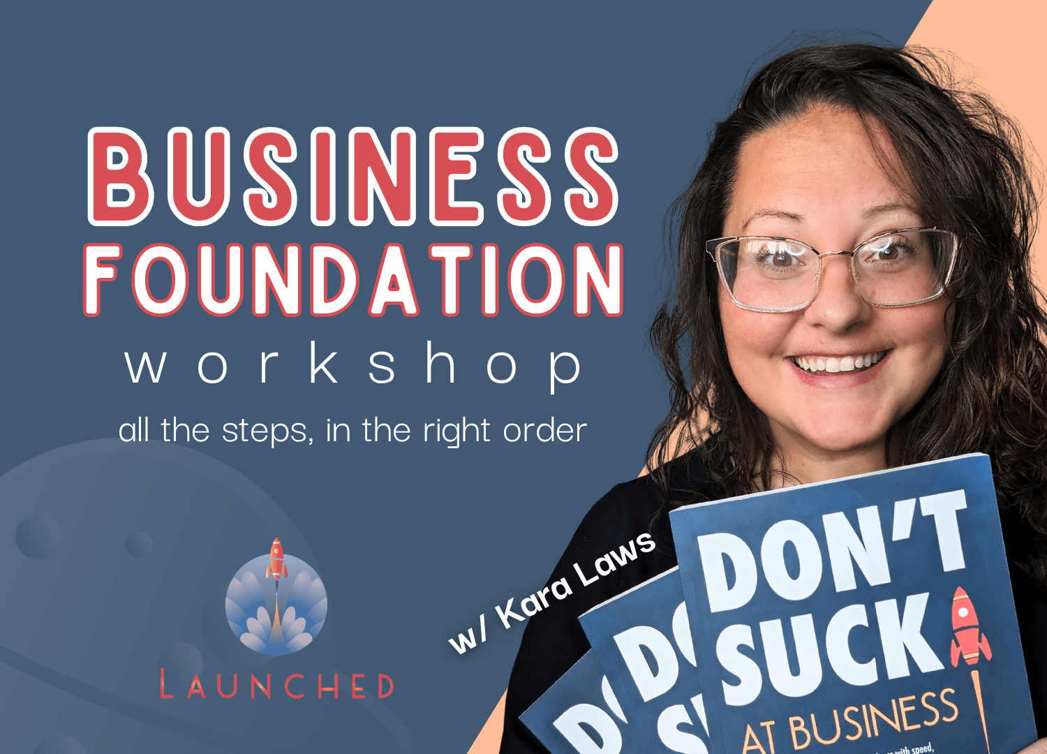 Kara smiling and holding her book 'Don't Suck at Business'