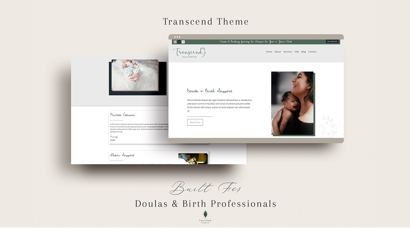 Transcend Website Kit - Launched Creative Designs