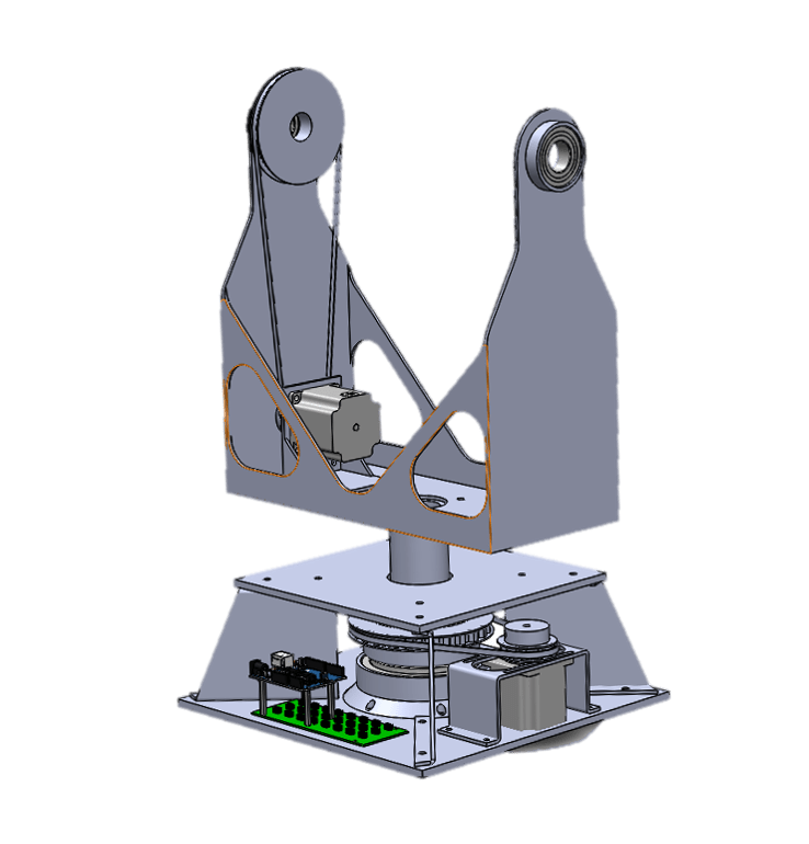 Early idea for pan/tilt gimbal system for spotlight.
