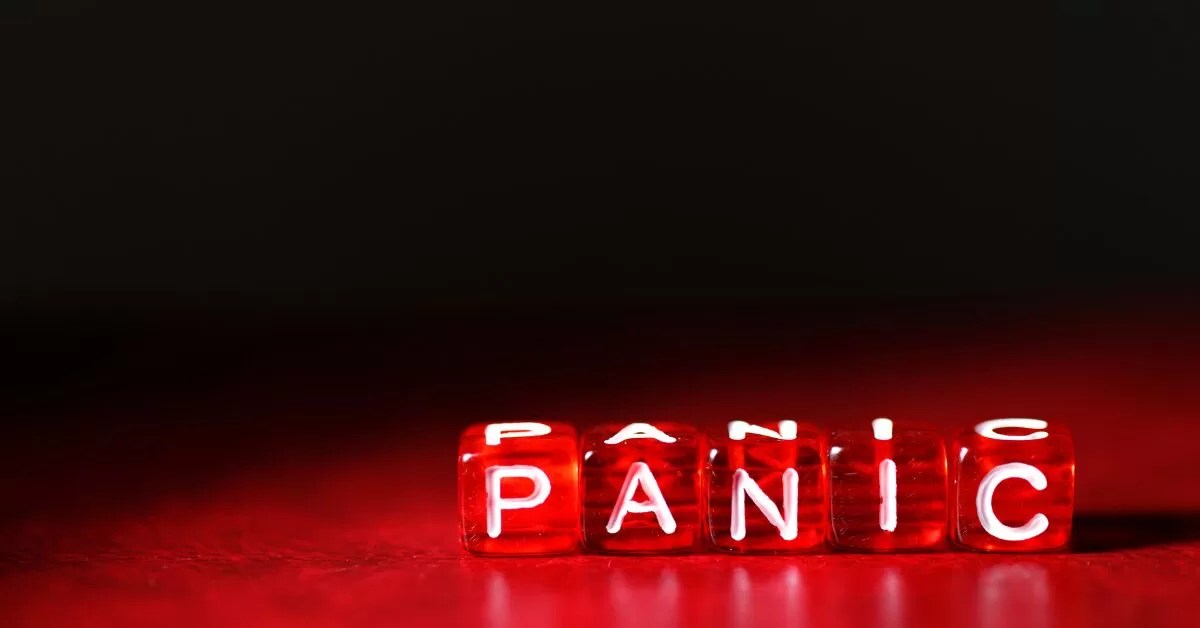 image of dice spelling panic to signify panic disorder