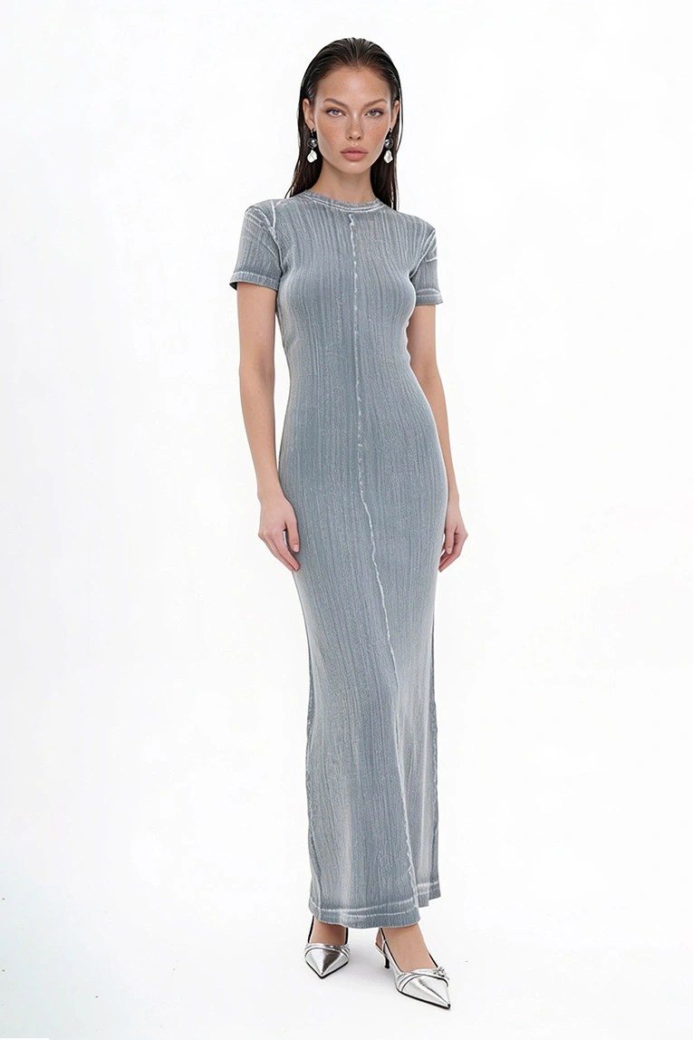 Bruméline Silvrée Long dress silver gray