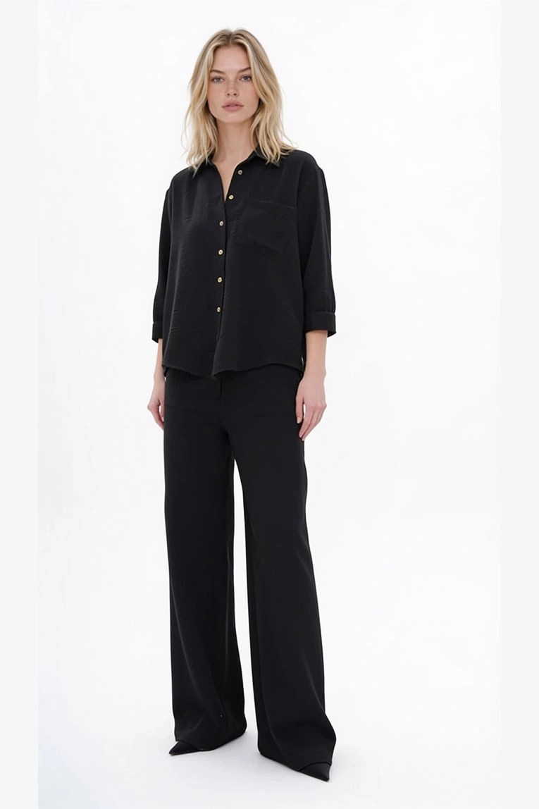 Sereyne Black linen shirt