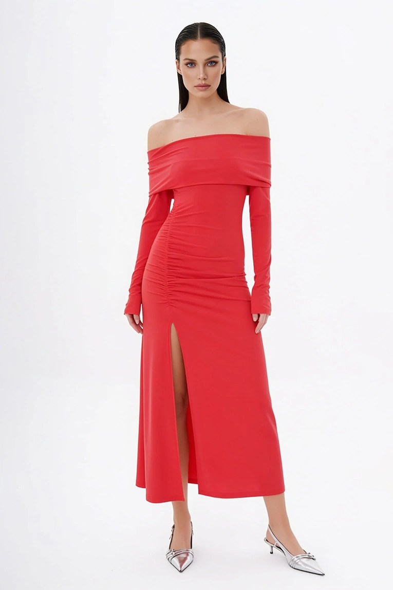 valrouge Long-sleeved ruffled dress