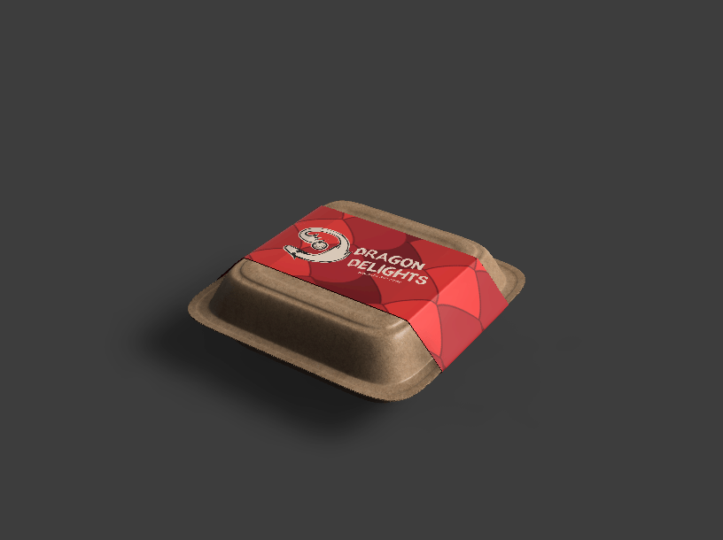 Dragon Delights packaging take out box
