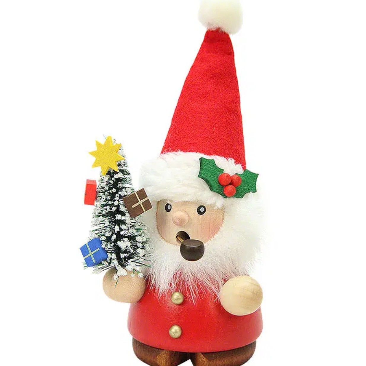 Smoker Red Santa With Tree