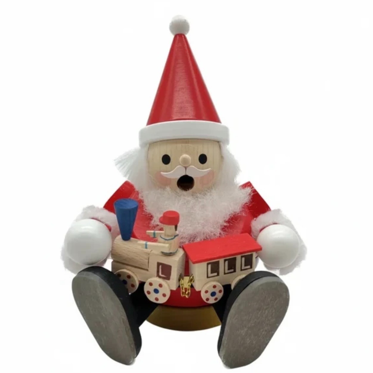 Smoker Sitting Santa With Train