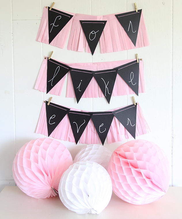 DIY Fringe Chalkboard Banner A Bubbly Life