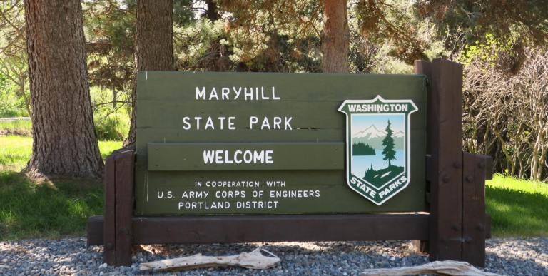 Maryhill State Park entrance sign