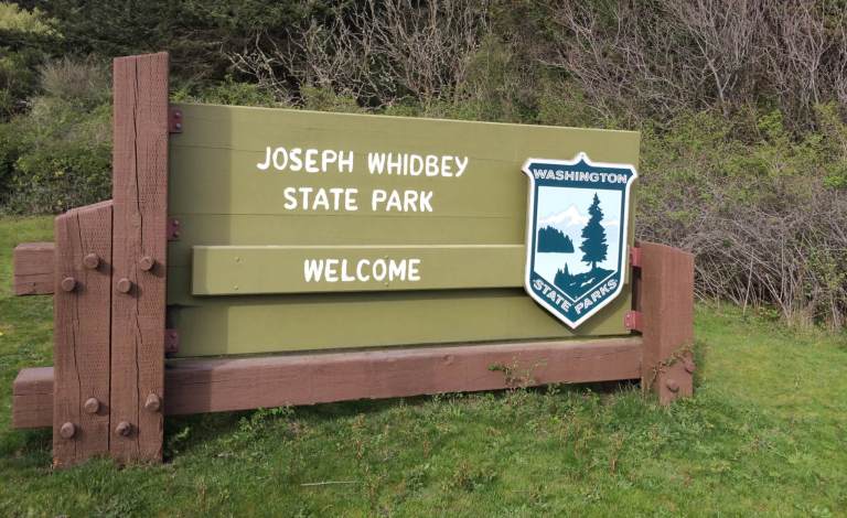 Entrance sign at Joseph Whidbey State Park