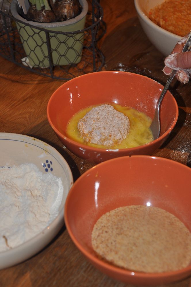 Supplì alla zucca, con alici e burrata