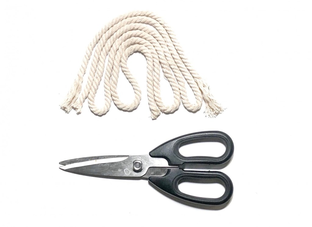 Fibre art rainbow wall hanging - scissors