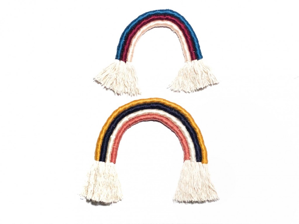 Fibre art rainbow wall hanging