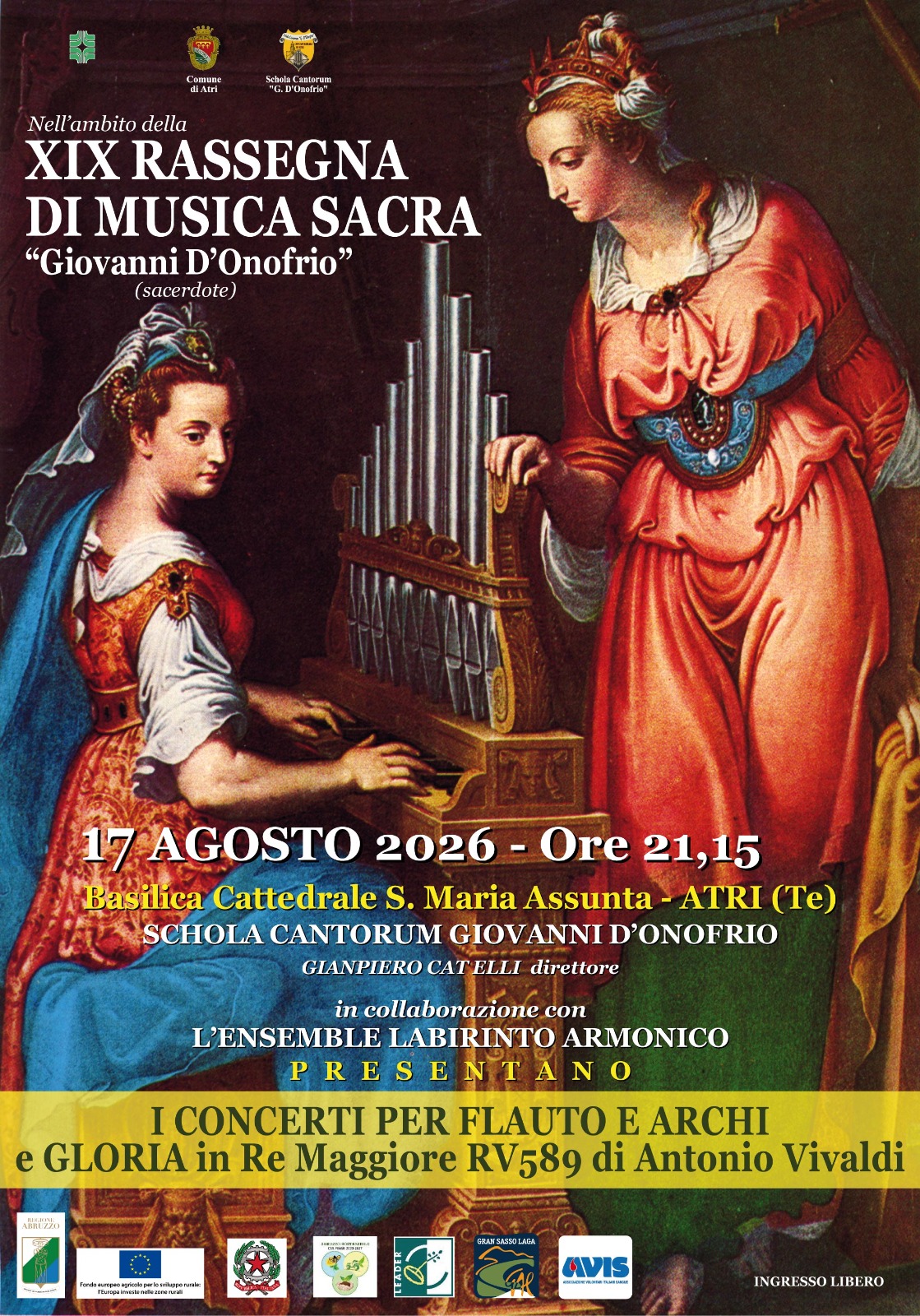 Atri, lunedì 17 torna la Rassegna di Musica Sacra “Giovanni D’Onofrio”