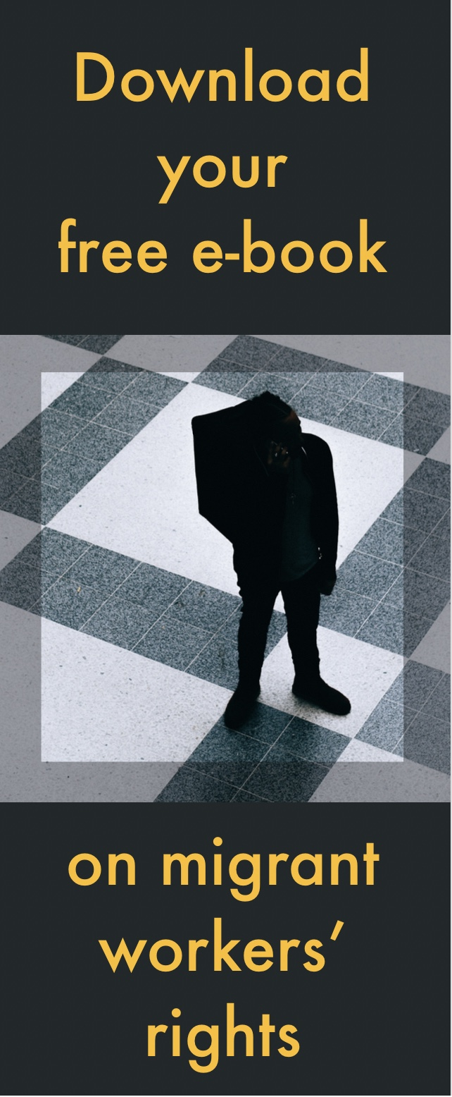 [IMAGE: a banner advert for downloadable, free e-book on migrant workers' rights]