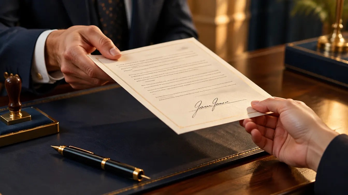 Enforce a promissory note — a signed note handed across a desk
