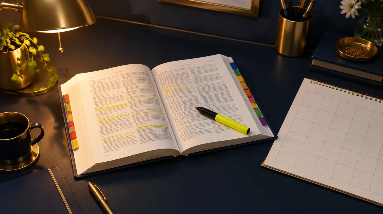 Read a court rule — a tabbed rule book on a desk