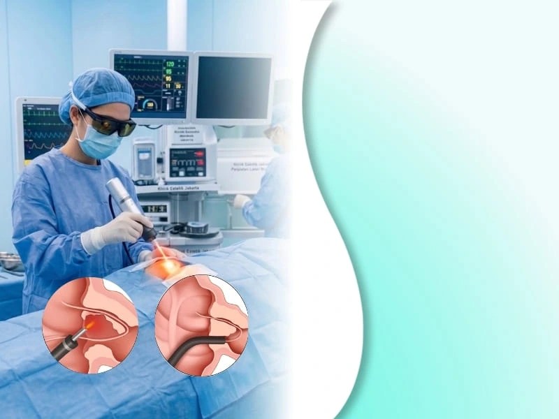 Dokter menjalankan prosedur Laser FiLaC untuk menutup luka infeksi fistula ani secara rapi dan tanpa bedah.