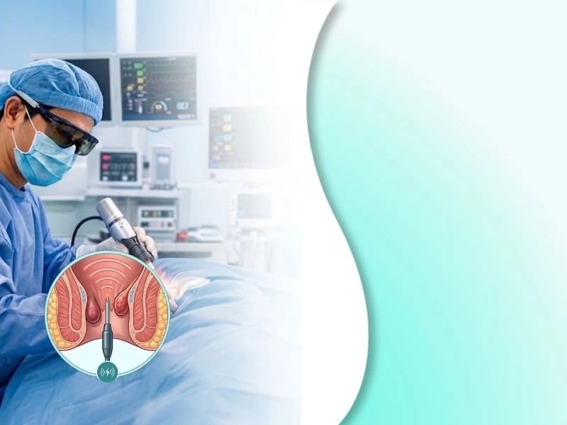 Dokter spesialis melakukan tindakan HCPT sebagai pengobatan ambeien modern tanpa operasi besar.