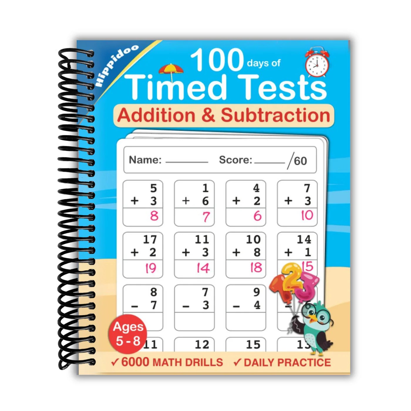 Timed Tests Addition And Subtraction Math Drills Practice 100 Days O