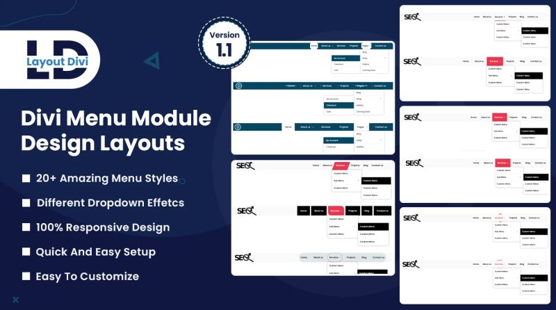 Divi Menu Module Design Layouts Ui Bundle Layout Divi - Perfect High Resolution Colorful Illustrations | Free Download