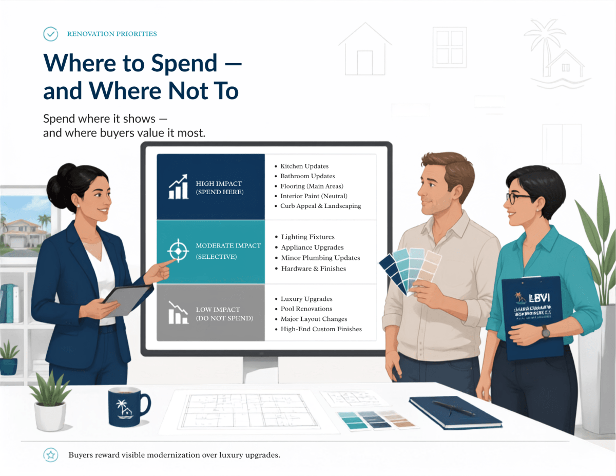 Sample report page: Where to Spend and Where Not To