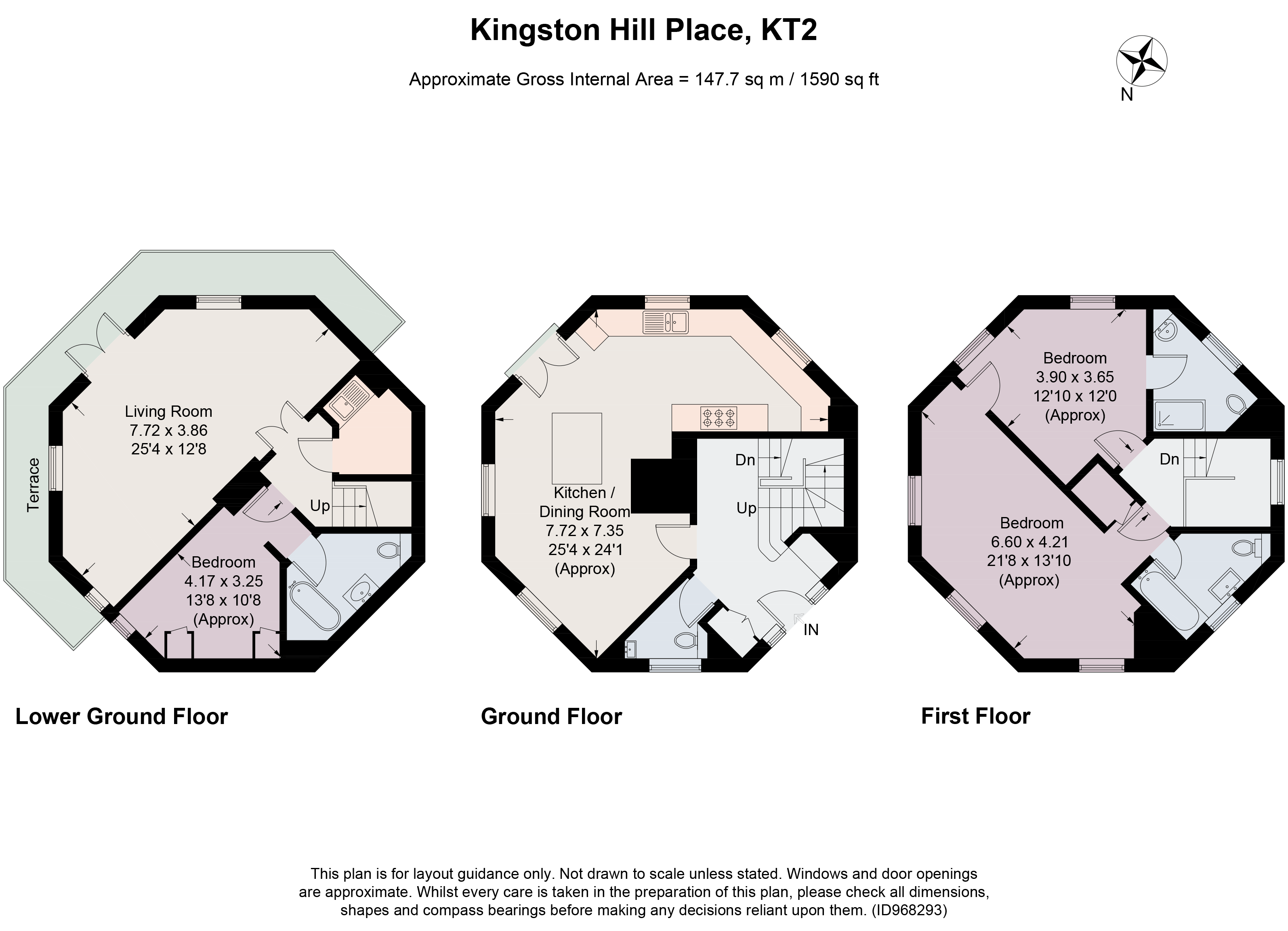 Kingston Hill Place Upon Thames Surrey KT2 Bedroom.