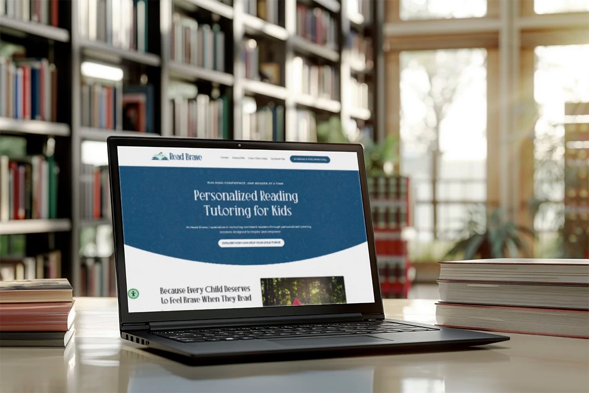 Mock Up of Website Design For Reading Educator, Read Brave