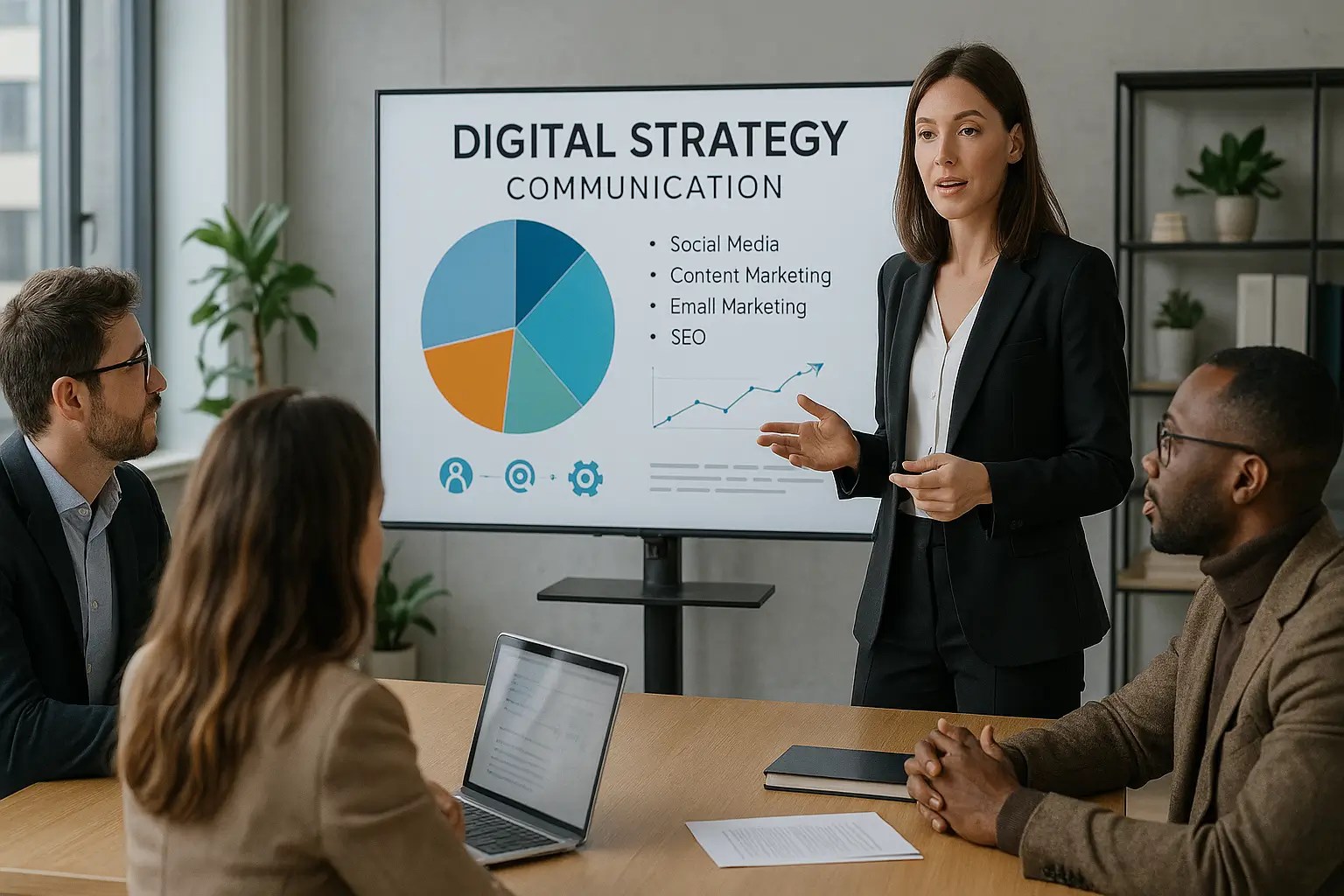 Femme Équipe Stratégie Communication Digitale