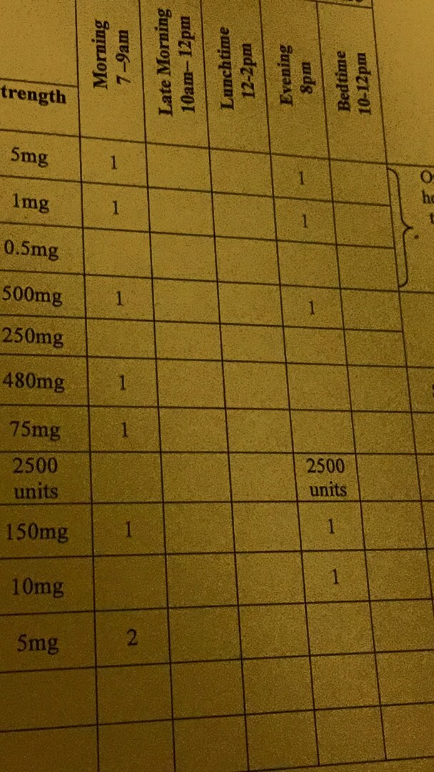Daily Meds sheet