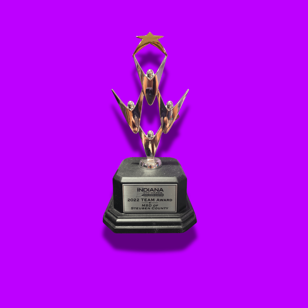 The award statue for the Tech Team of the Year 2022