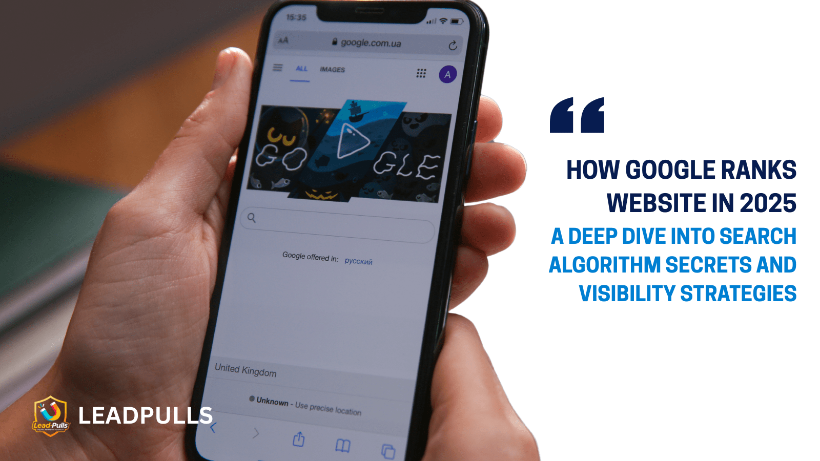 Google search results page showing website ranking in 2025