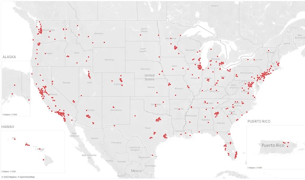 Full List Of Costco Locations In The USA Costco Store Locator Costco Locations Map