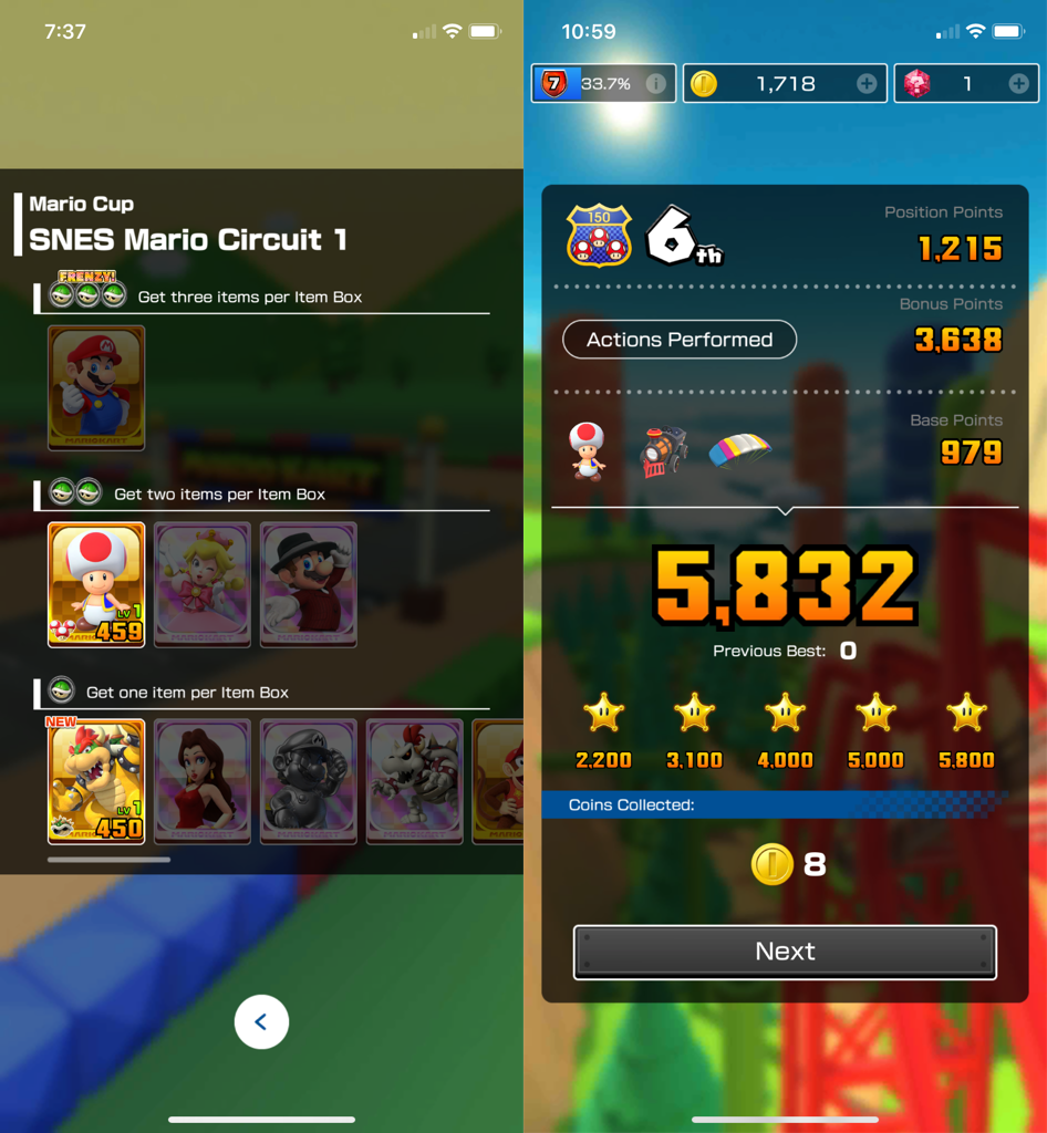 I got 5 stars for 6th place