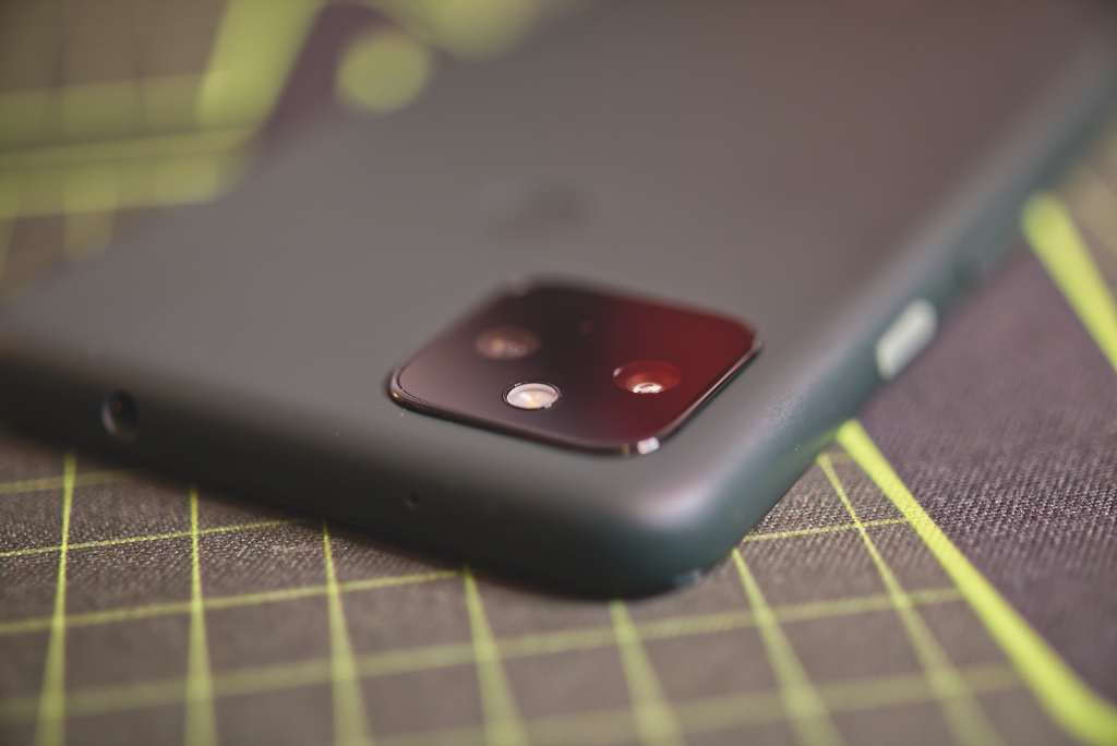 The dual cameras of the Google Pixel 5a