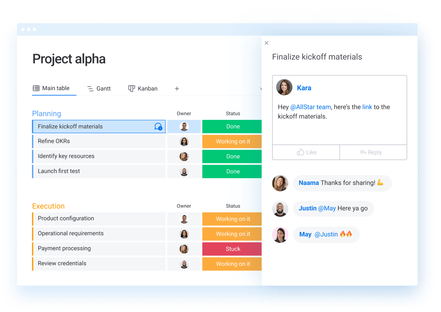 Zusammenarbeit mit monday.com-Boards und Workflows