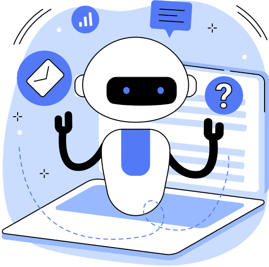 Illustration einen Bots im Kundenservice