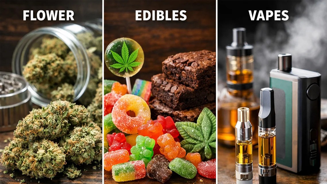 thca flower compared to edibles and vape