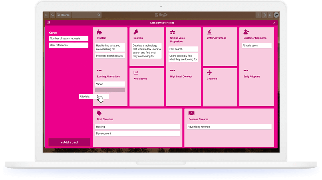 Lean Canvas For Trello