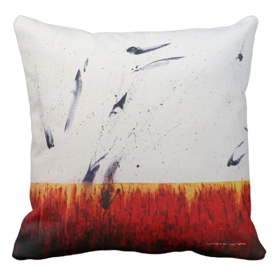 Designer 2-sided Pillow - Side A, RED, "Passions Flurry"