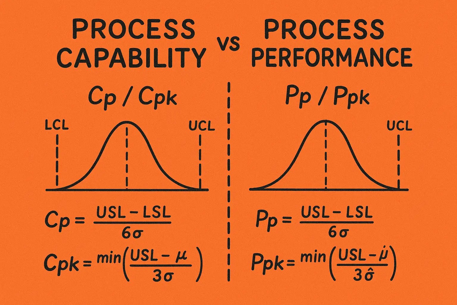 Process Capability vs Process Performance: Cp/Cpk vs Pp/Ppk
