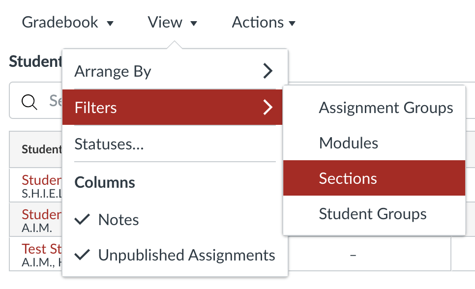 Getting started with sections in canvas