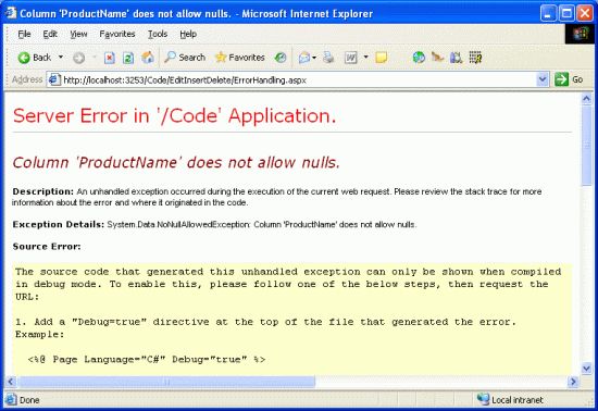 Handling Bll And Dal Level Exceptions In An Asp Net Page C - Desktop Vintage Textures for Desktop