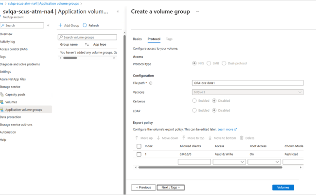 Deploy Application Volume Group For Oracle Using Azure NetApp Files ...