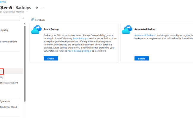Back Up SQL Server From The Azure VM Blade Using Azure Backup - Azure Backup | Microsoft Learn
