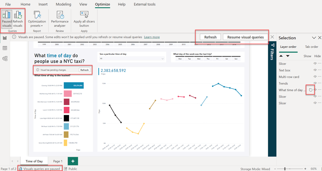 Optimize ribbon in power bi desktop