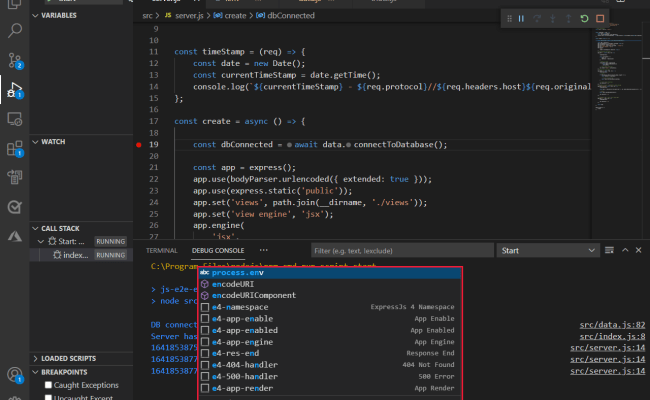 Visual Studio Code Node Js Console