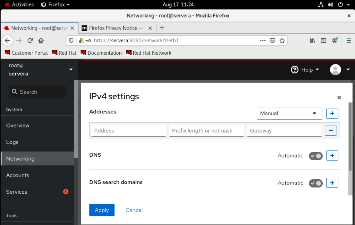 Solved: Using Web Console To Add Network Like Nmcli? - Red Hat Learning ...