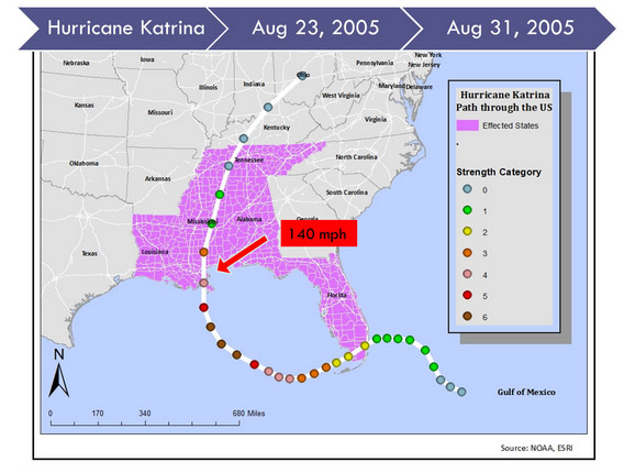 Hurricane Katrina Map Of Path Chart Katrina Path 