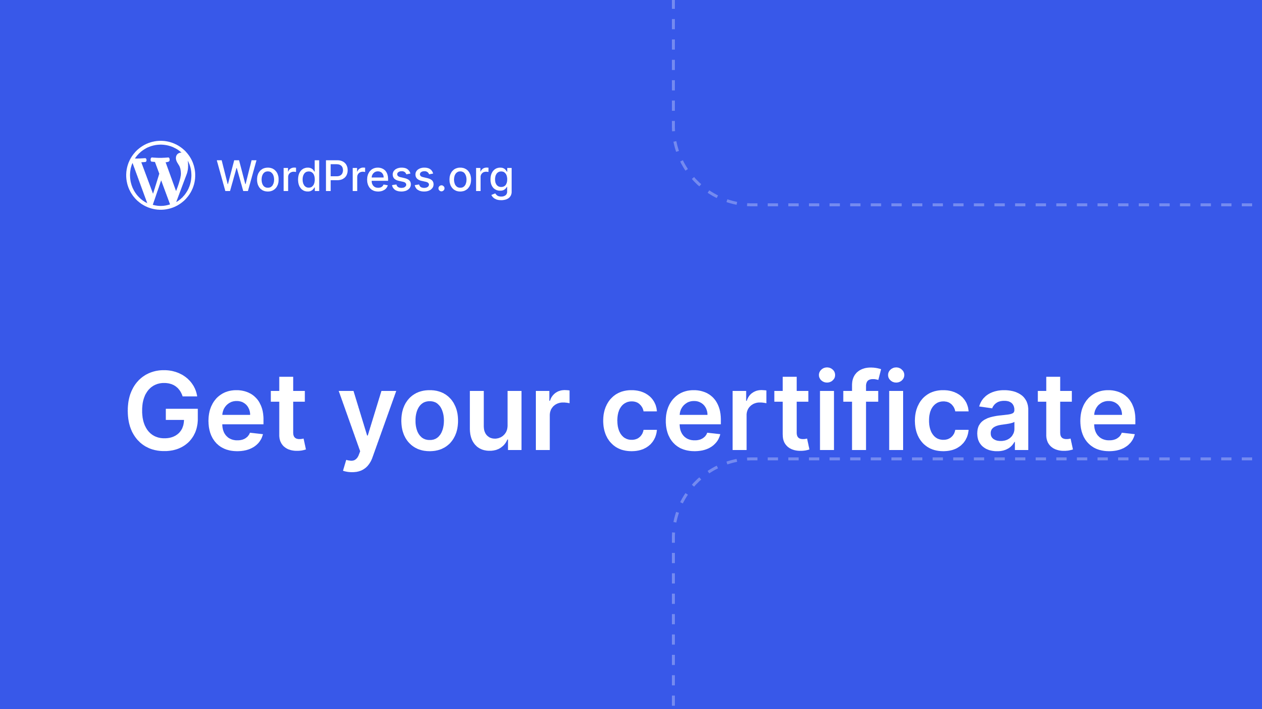 Get your certificate